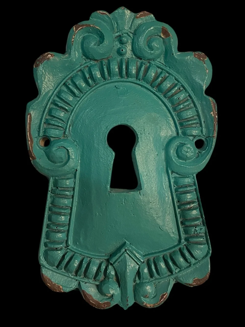 Ornate Decorative Multicolor Distressed Ceramic KeyHoles Whimsical Vintage Style